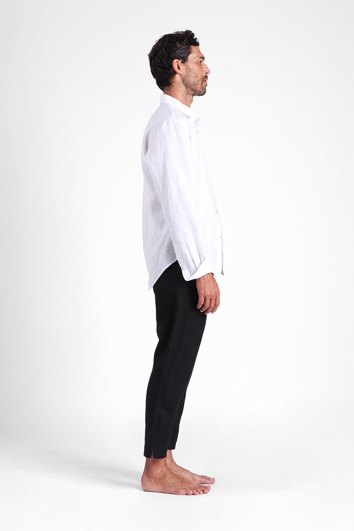Fraja - Long sleeve shirt with vertical ribbon appliqué