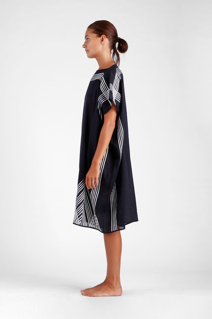 Francesca - Square Kaftan with Graphic Stitching
