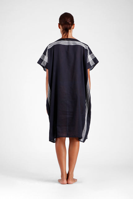 Francesca - Square Kaftan with Graphic Stitching