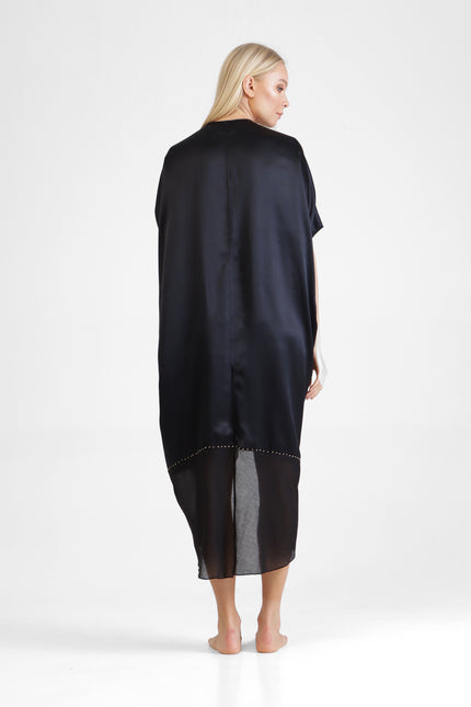 Celia - Classic Silk Kaftan with Asymmetrical Hem