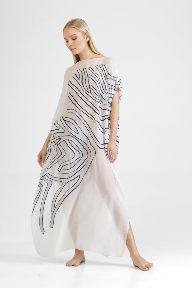 Fifi - Kaftan with Double Appliqué Graphic