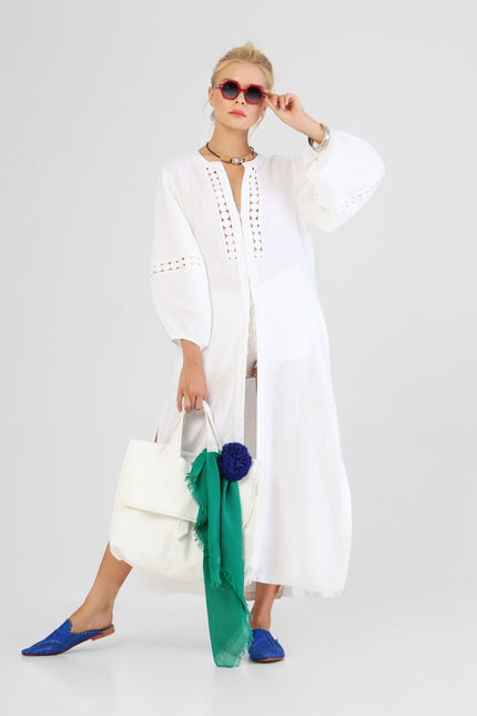 Hadiya - Coin detailed kaftan with balloon sleeves