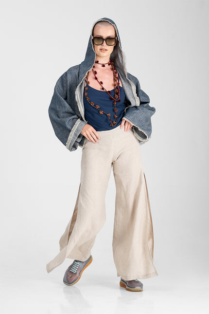 Collection image for: Kiva - Reversible Jacket with Fringes and Hand Stitching Detailing