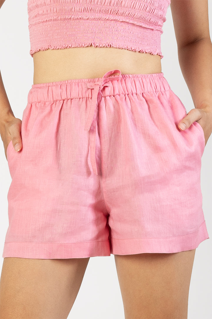 Lieka - Linen drawstring short