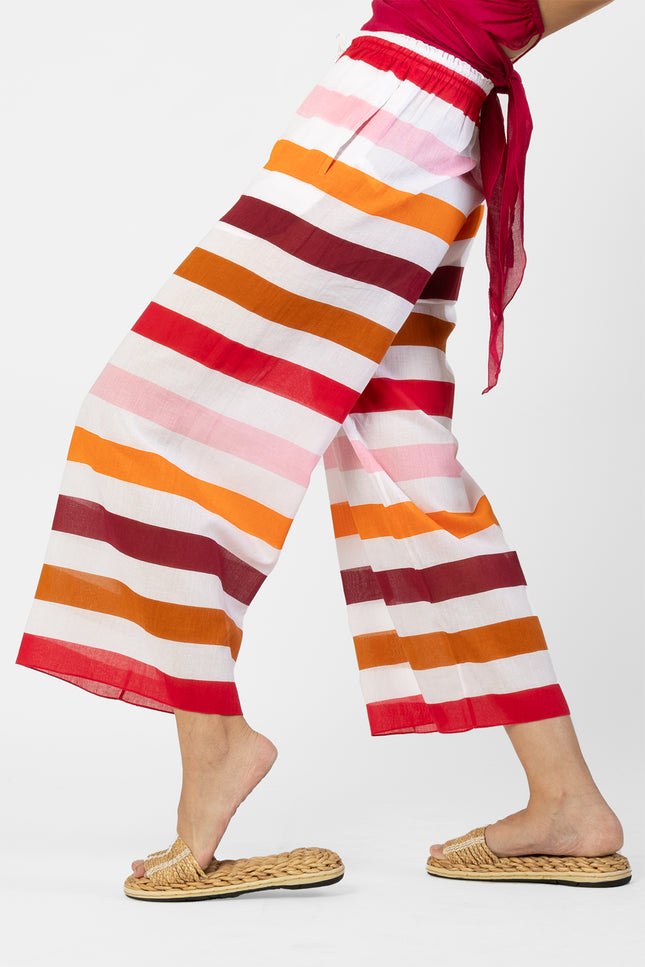 Keiwa - Stripes Printed Drawstring Pants