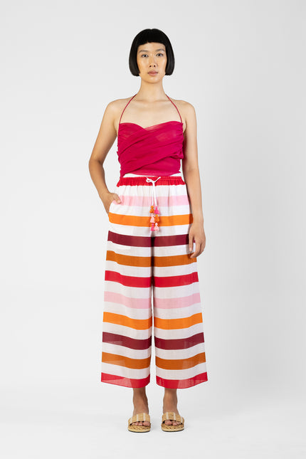 Keiwa - Stripes Printed Drawstring Pants