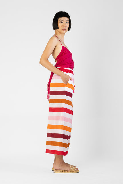 Keiwa - Stripes Printed Drawstring Pants