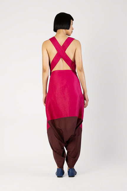 Wonton - Dual fabric draped trousers