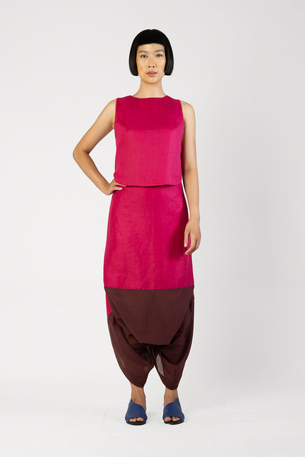 Wonton - Dual fabric draped trousers