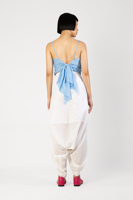 Wonton - Dual fabric draped trousers