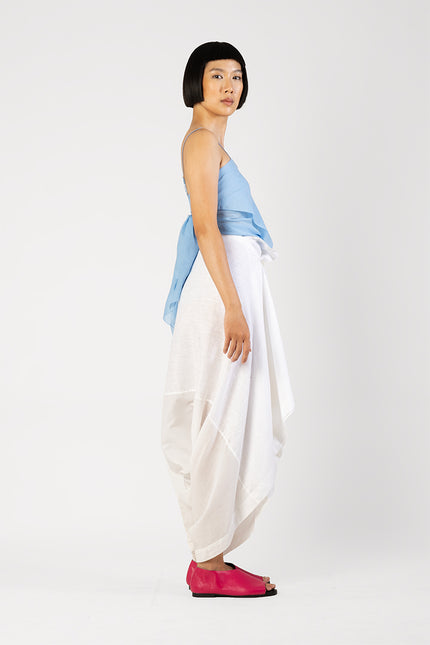 Wonton - Dual fabric draped trousers