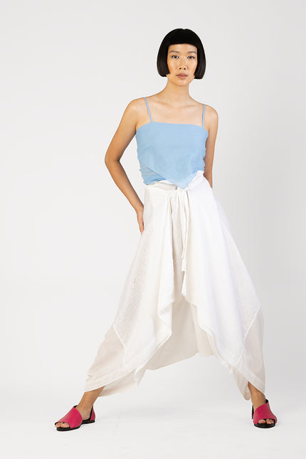Wonton - Dual fabric draped trousers