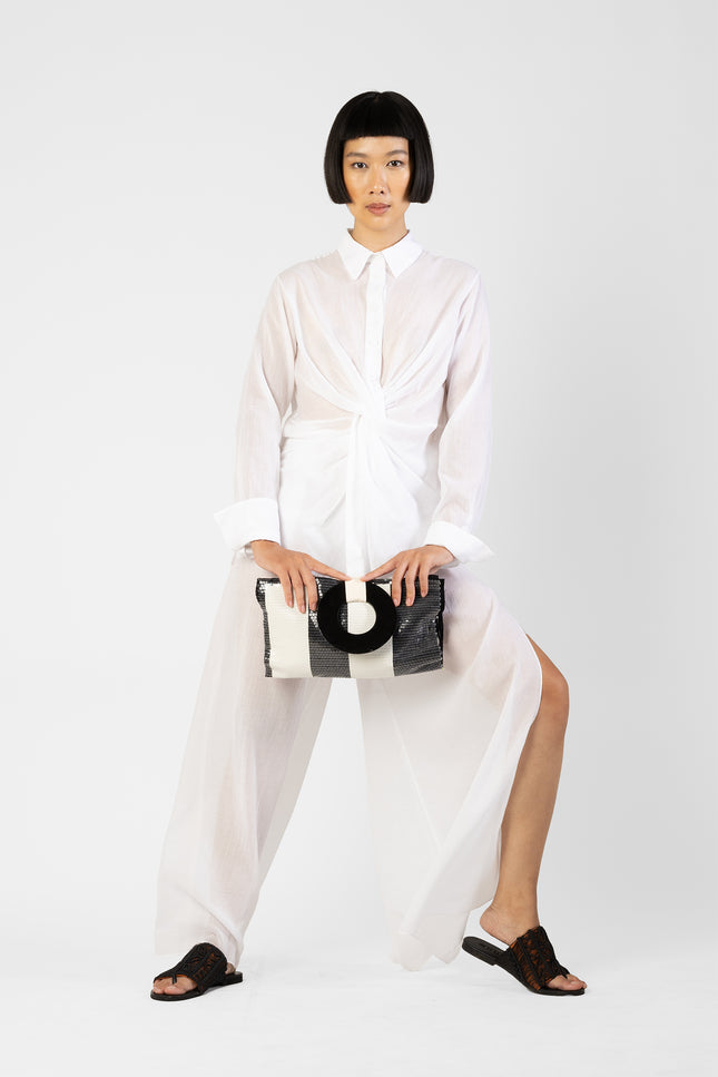 Mesaria - Twisted Front Long Sleeves Shirt