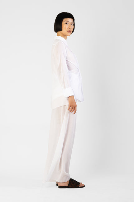 Mesaria - Twisted Front Long Sleeves Shirt