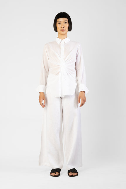 Mesaria - Twisted Front Long Sleeves Shirt