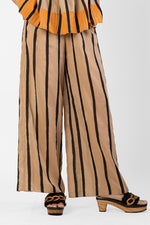 Luna - Stripe applique drawstring long pants