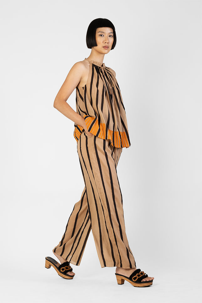Luna - Stripe Applique Drawstring Long Pants