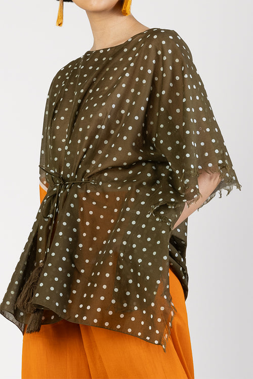 Kaja - Dots batik bordered tunic