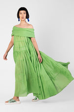 Lowry - Draped shoulder parachute dress