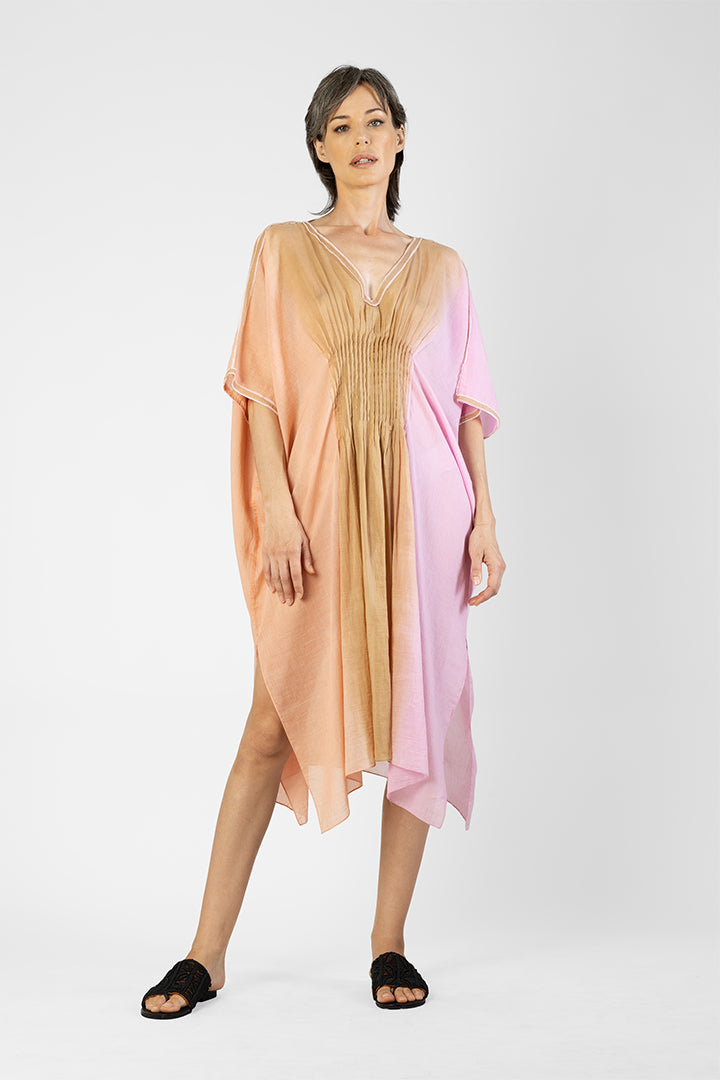 Lorraine - Front pintuck ombre short kaftan