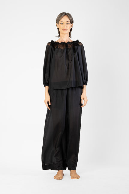 Kamala - Silk and Chifon Big Sleeves Top