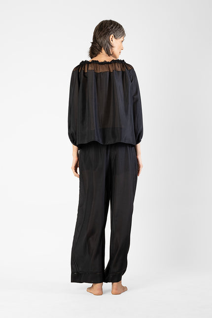 Kamala - Silk and Chifon Big Sleeves Top