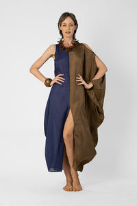 Frida - Asymmetric draped one sleeves kaftan