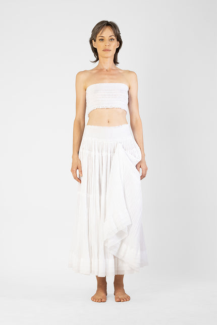 Jaellene - Elasticated Top and Crinkle Skirt Set