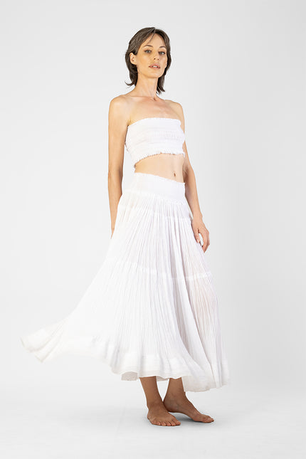 Jaellene - Elasticated Top and Crinkle Skirt Set