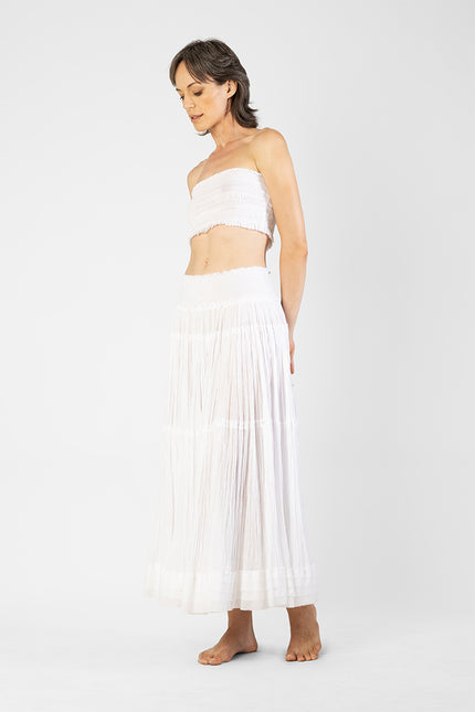 Jaellene - Elasticated Top and Crinkle Skirt Set