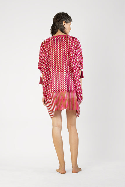 Kaylee - Batik check and stripes short dress
