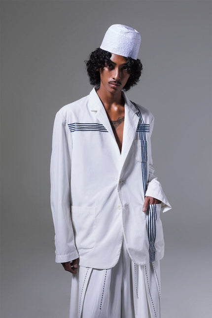 Martica - Contrast Ribbon Detail Oversized jacket