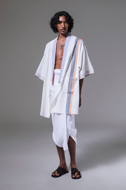 Manford - Contrast Ribbon Detail Kimono