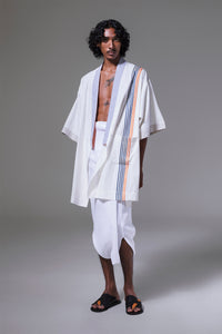 Manford - Contrast ribbon detail kimono