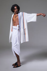 Manford - Contrast ribbon detail kimono