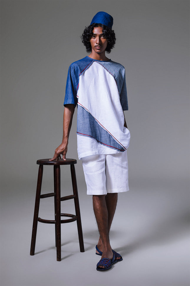 Vivaldi - Ribbon Detailed Origami Patchwork T-Shirt