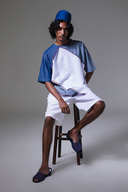 Vivaldi - Ribbon Detailed Origami Patchwork T-Shirt