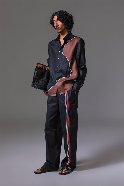 Mateo - Contrast Face Silhouette Long Sleeves Shirt