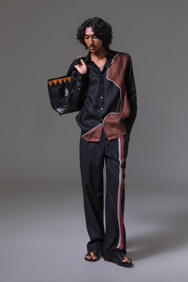 Mateo - Contrast Face Silhouette Long Sleeves Shirt