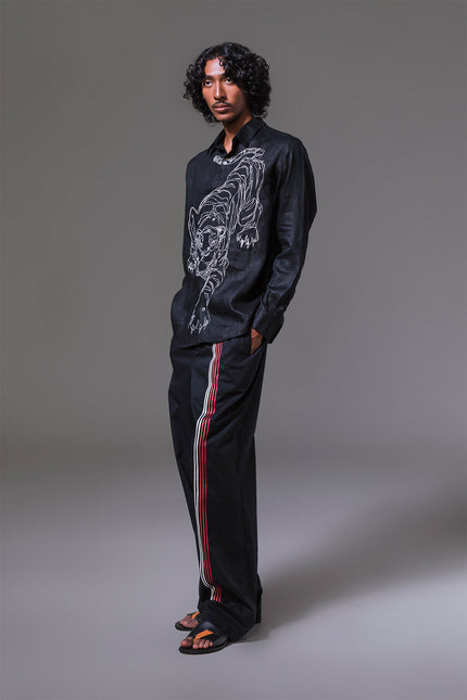 Morris - Tiger Embroidery Long Sleeve Shirt