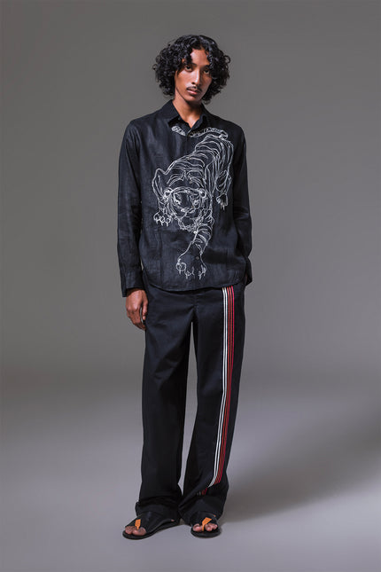 Morris - Tiger Embroidery Long Sleeve Shirt