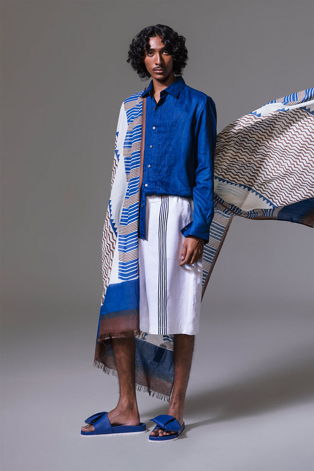 Ibrahim - Pleats Detailing Long Sleeves Shirt
