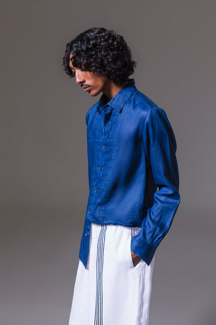 Ibrahim - Pleats detailing long sleeves shirt