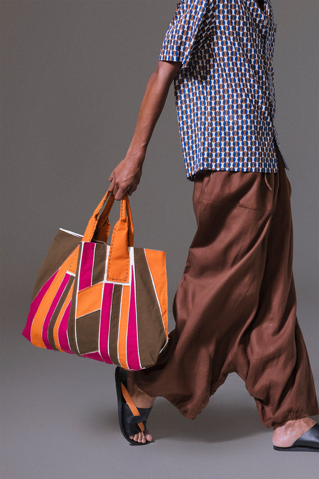 Debbieds - Multicolor Applique Kanvas Tote Bag