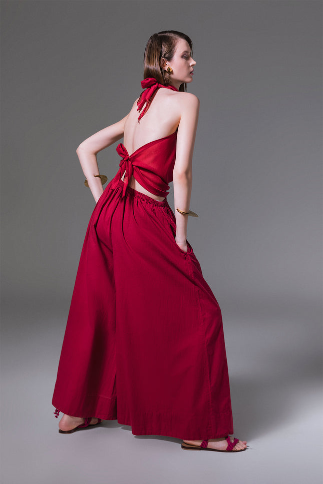 Malia - Elasticated Waist Voluminous Leg Pants