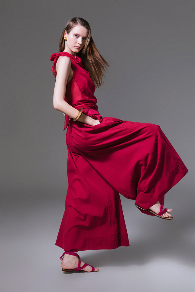 Malia - Elasticated Waist Voluminous Leg Pants