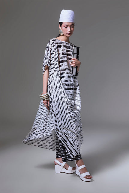 Moyra - Gradation Stone Side Draped Dress
