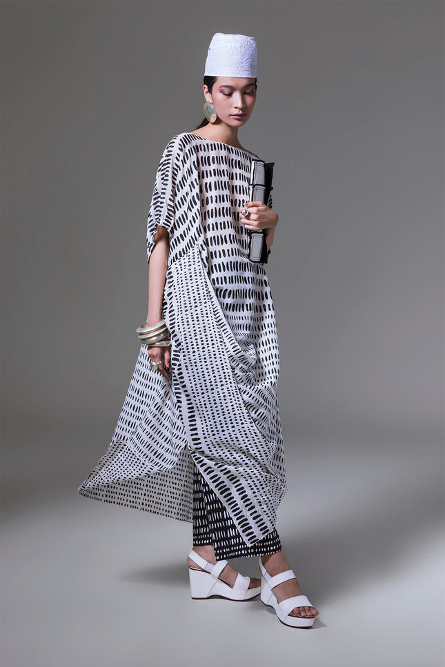 Moyra - Gradation Stone Side Draped Dress