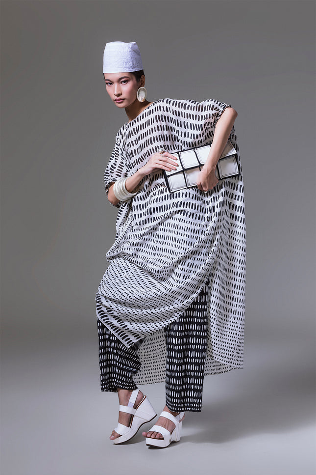 Moyra - Gradation Stone Side Draped Dress