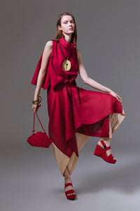 Wonton - Dual fabric draped trousers